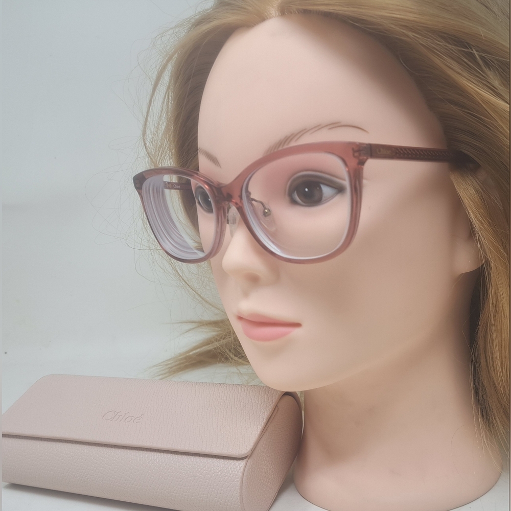 Chloe Women's Eye Glasses Frames Prescription Pink Italy CH0013O 002 52-16-140